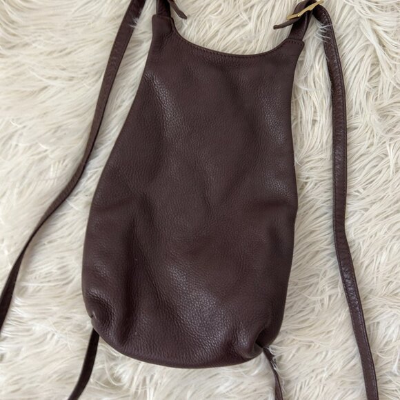 Libaire USA Pebbled Leather Backpack Bag Chocolate Brown - Picture 2 of 5